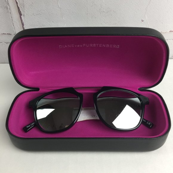 Diane Von Furstenberg Accessories - New: Diane Von Furstenberg Sunglasses/ Mirrored Black Rim